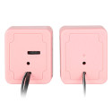Caixa De Som 2.0 Usb 5v 2x 1w Com Controlador De Volume Rosa - Vs-01r
